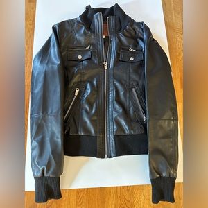 Miss London Bomber Faux Leather Jacket